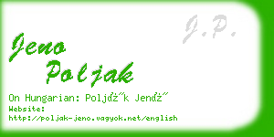 jeno poljak business card